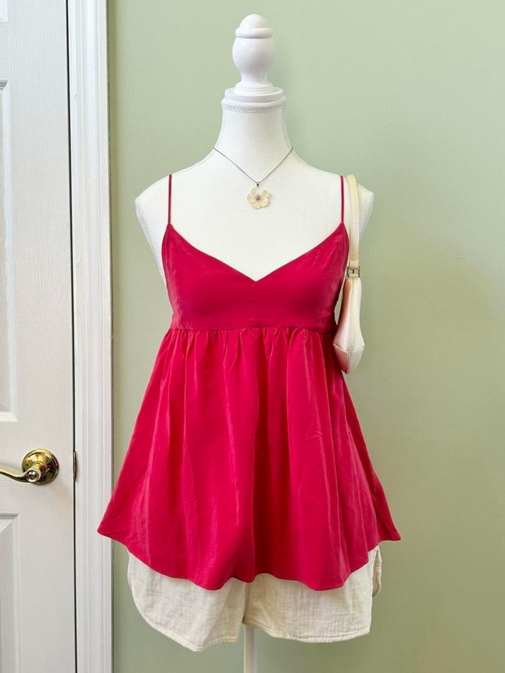 100% silk babydoll top